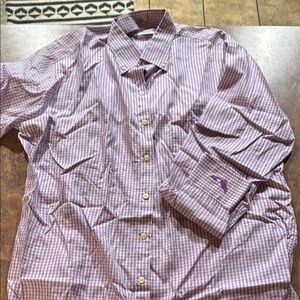 Peter Millar Men's Purple Checkered Shirt